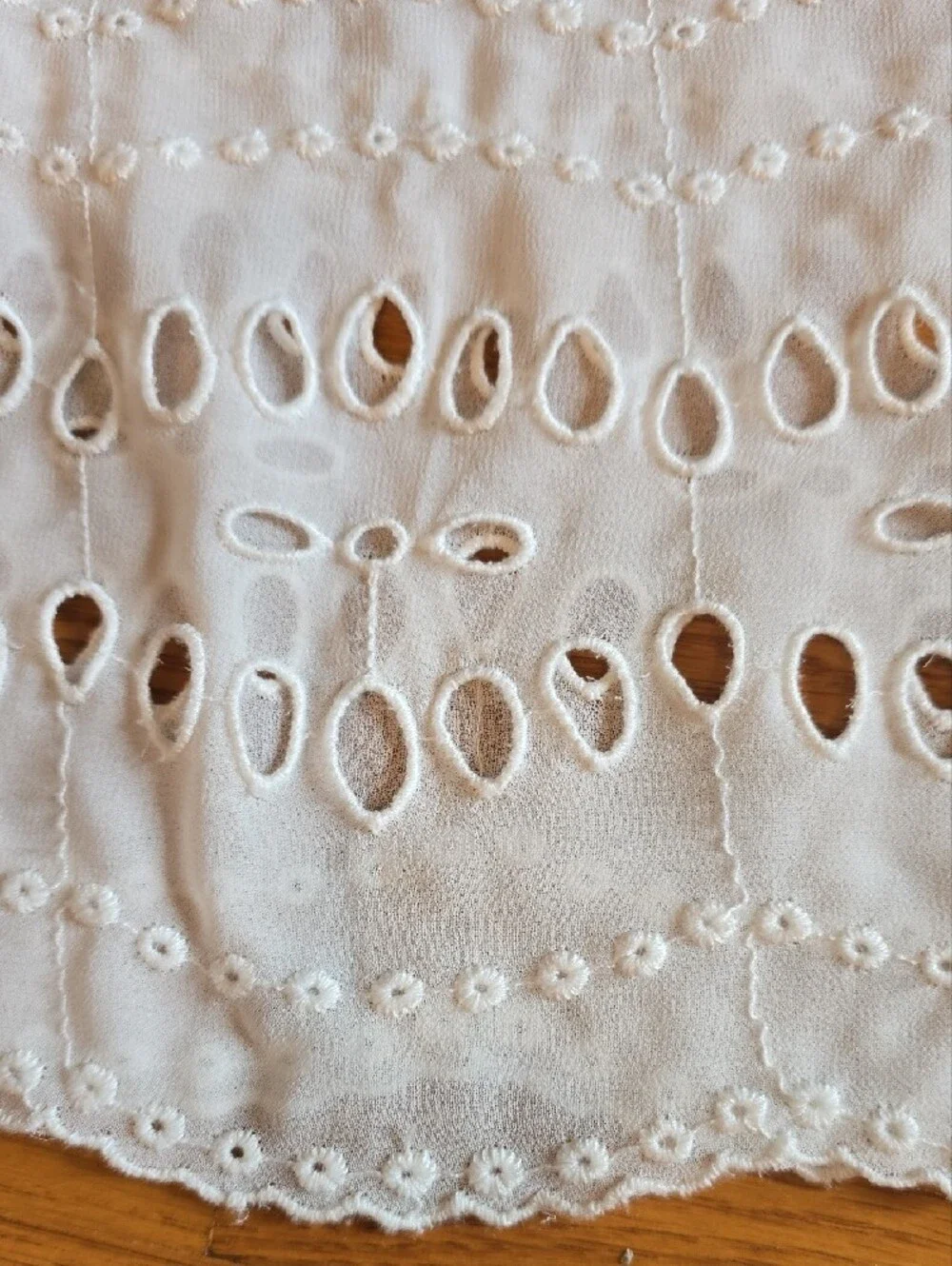 J. Crew Sheer White Eyelet Romantic Embroidered Long-Sleeve Blouse | XS